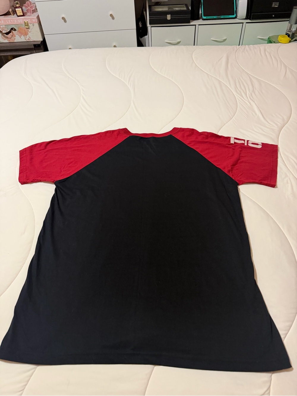 True Religion Black and Red Raglan Graphic Tee - Picture 2 of 6